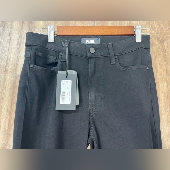 PAIGE Constance Skinny Slit Hem Black Jeans - Picture 4 of 13